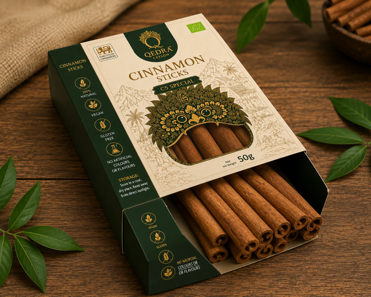 C5 Special Grade Ceylon Cinnamon 5" Cut Sticks - Image 2